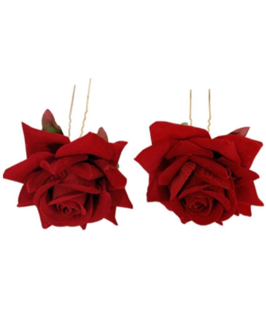     			Rock World Red Hair Clip ( Pack of 2 )