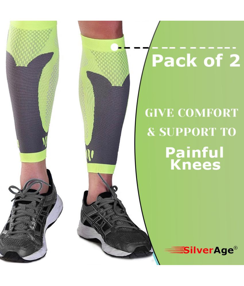     			Silverage Calf Support Shin Brace Support - Shin Splints Compression Sleeves for Men & Women | Leg Compression for Sports & Gym Workout Pain Relief Injury (Medium, Pack of 2)