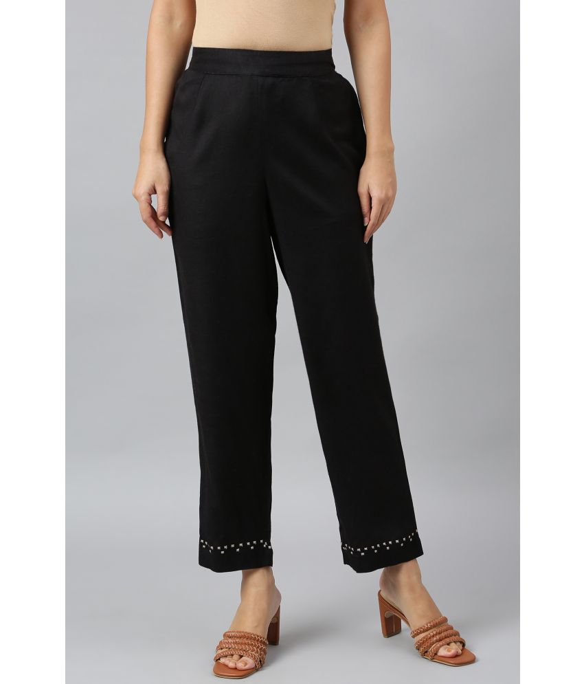     			W - Black Rayon Women's Straight Pant ( Pack of 1 )