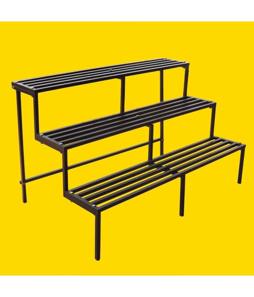     			10Club Black Metal Planter Stand ( Pack of 1 )