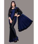 A TO Z CART Lycra Embellished Saree With Blouse Piece - Navy Blue ( Pack of 1 )