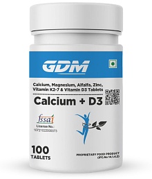 GDM NUTRACEUTICALS LLP Calcium + Vitamin D3 Supplement for Strengthen Bones &amp; muscle - 100 no.s Minerals Tablets