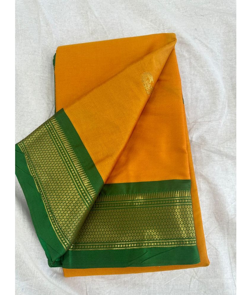     			A TO Z CART Cotton Silk Embellished Saree With Blouse Piece - LightGreen ( Pack of 1 )