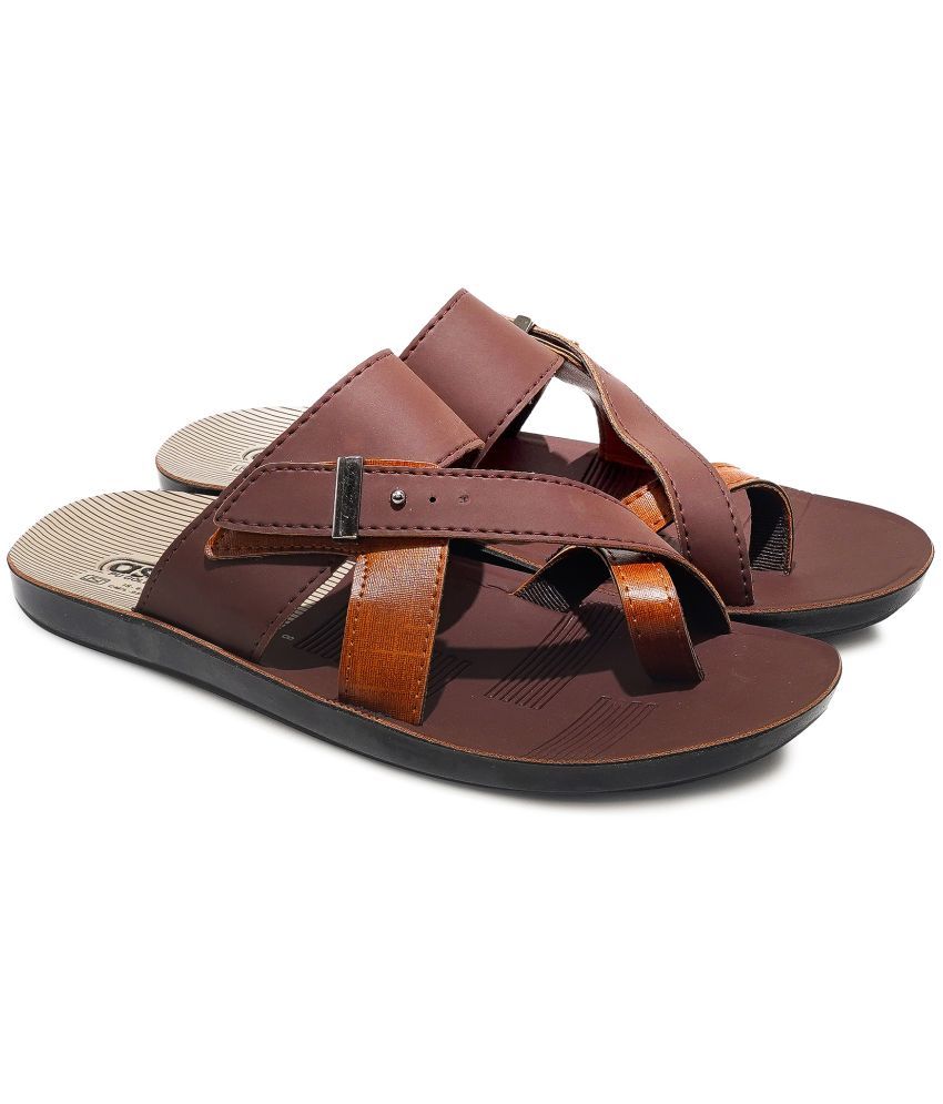     			ASIAN Brown Men's Leather Slipper