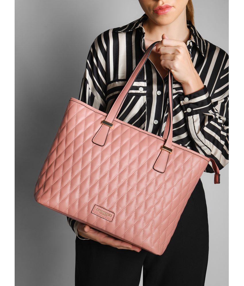     			Accessorize London Pink Faux Leather Tote Bag