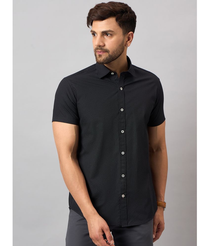     			Club York Cotton Blend Regular Fit Printed Half Sleeves Men's Casual Shirt - Black ( Pack of 1 )