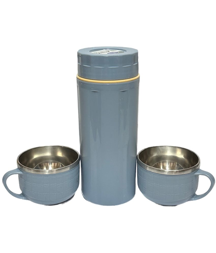     			Dynore Insulated Flask Set Silver Steel Flask ( 400 ml )