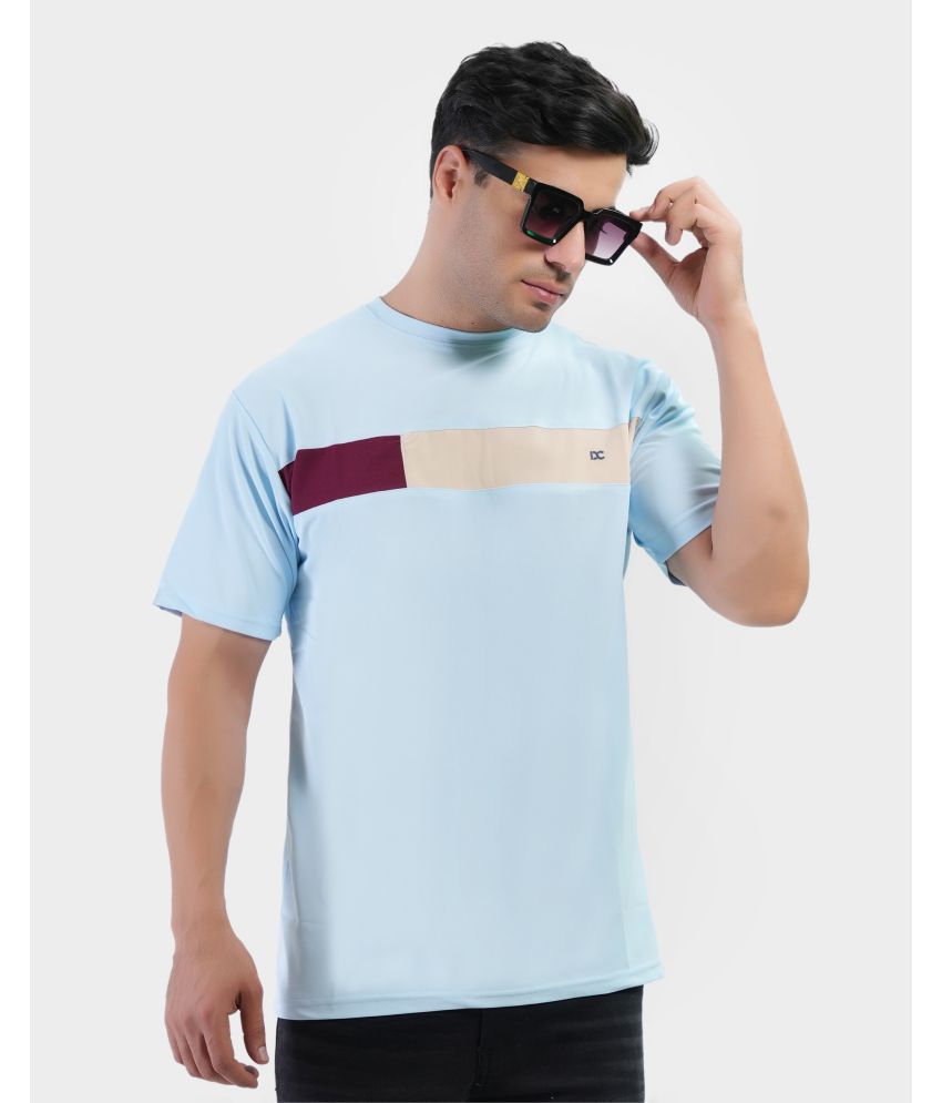     			Forbro Cotton Blend Regular Fit Colorblock Half Sleeves Men's T-Shirt - Sky Blue ( Pack of 1 )