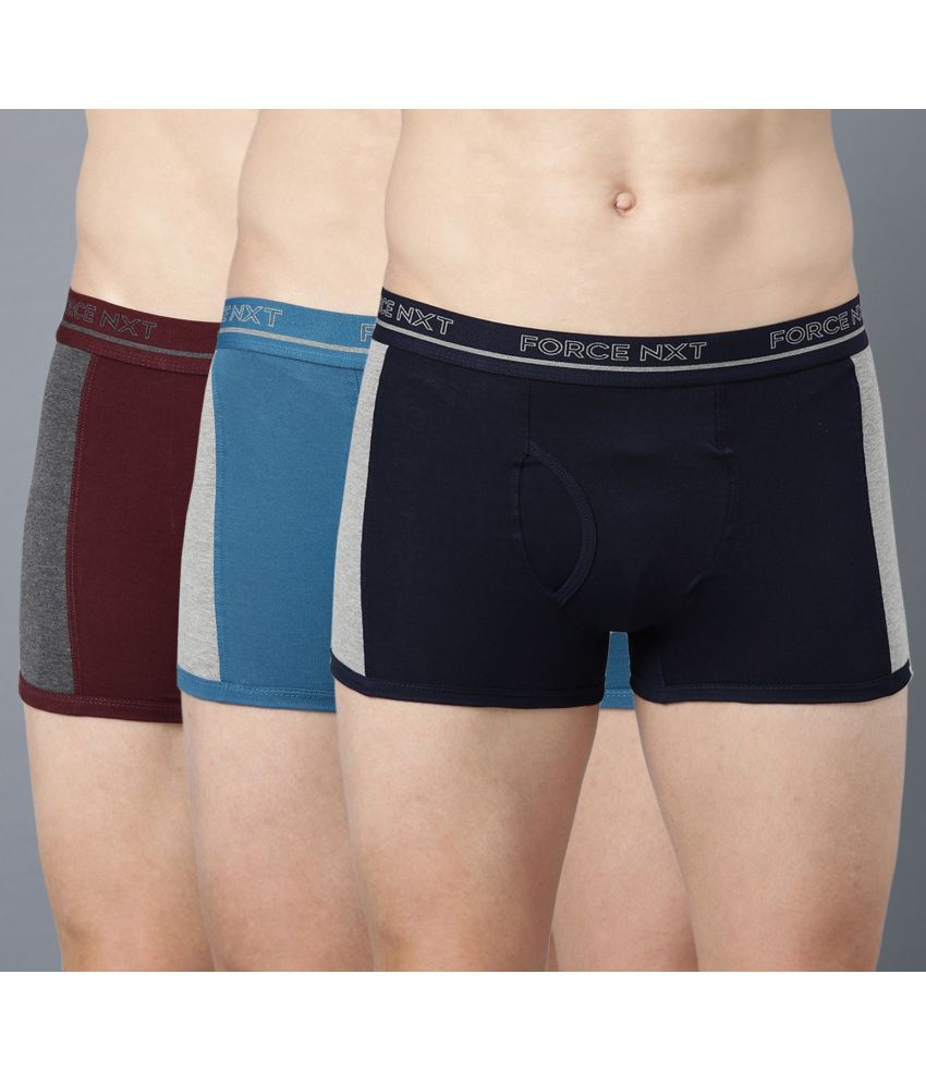     			Force NXT Pack of 3 Cotton Men's Trunks ( Multicolor )