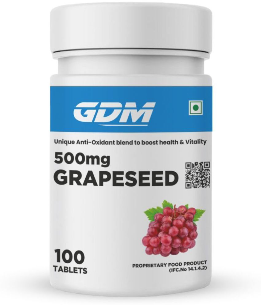     			GDM NUTRACEUTICALS LLP Grapeseed 500 mg Antioxidant - Improve Health ,Healthy Skin & Bones - 100 no.s Minerals Tablets