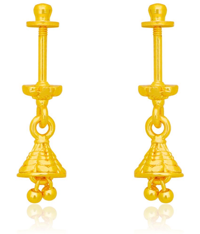     			LUV FASHION Golden Jhumki Earrings ( Pack of 1 )