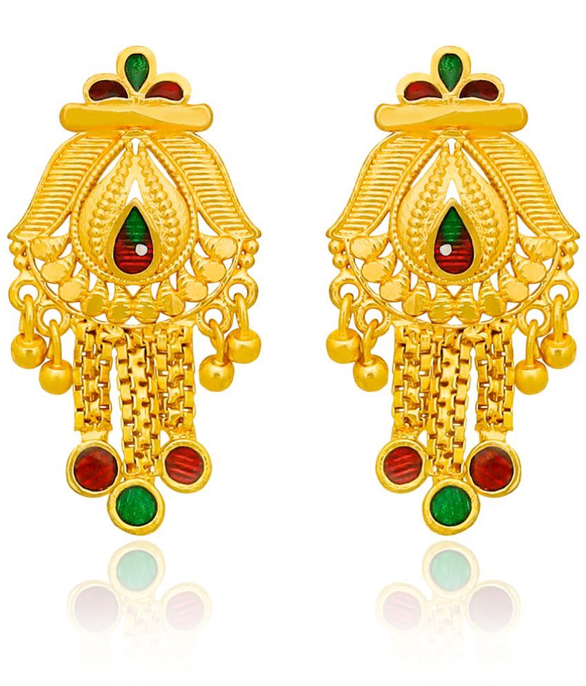     			LUV FASHION Golden Jhumki Earrings ( Pack of 1 )