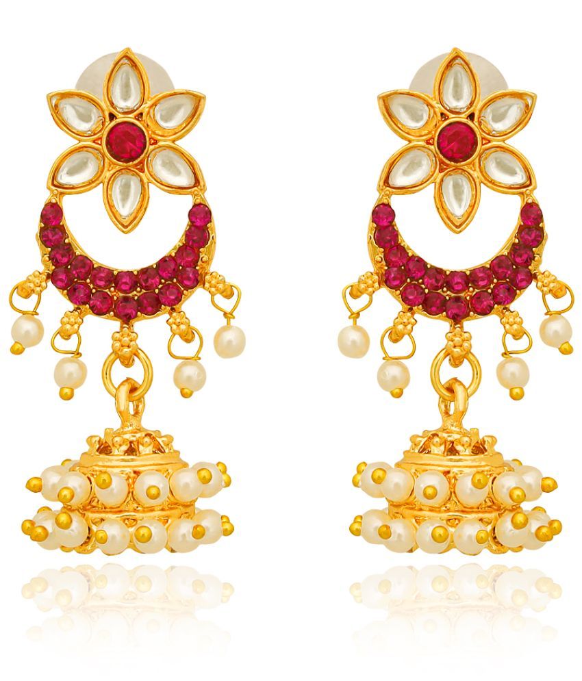     			LUV FASHION Pink Jhumki Earrings ( Pack of 1 )