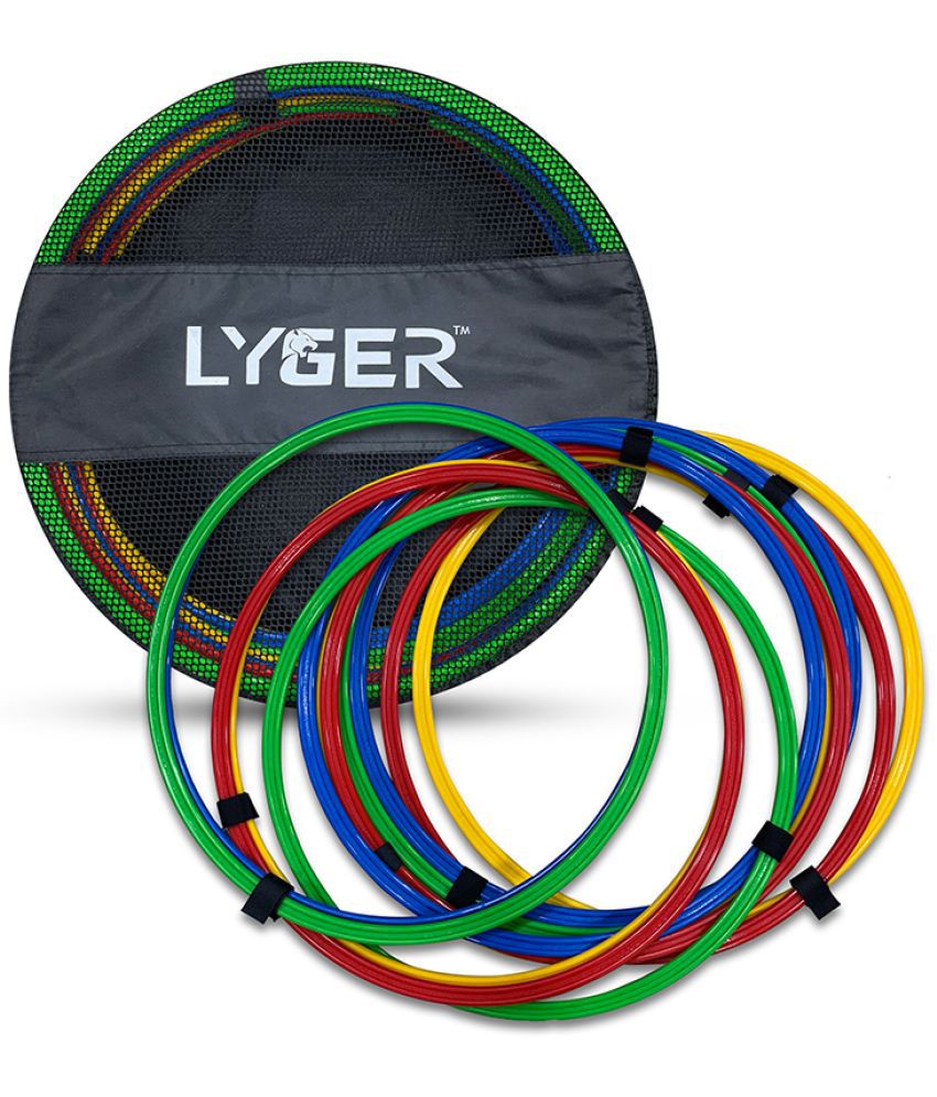     			LYGER 16 inch Speed Agility Rings | Jumping Hoops for Sports Soccer, Football, Gymnastics Practice Games | Multicolor Soccer Training Rings Set | Multifunction Agility Training Rings -12 pcs