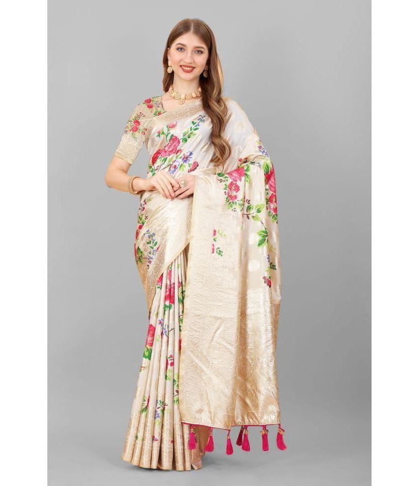     			OFLINE SELCTION Silk Printed Saree With Blouse Piece - Rama ( Pack of 1 )