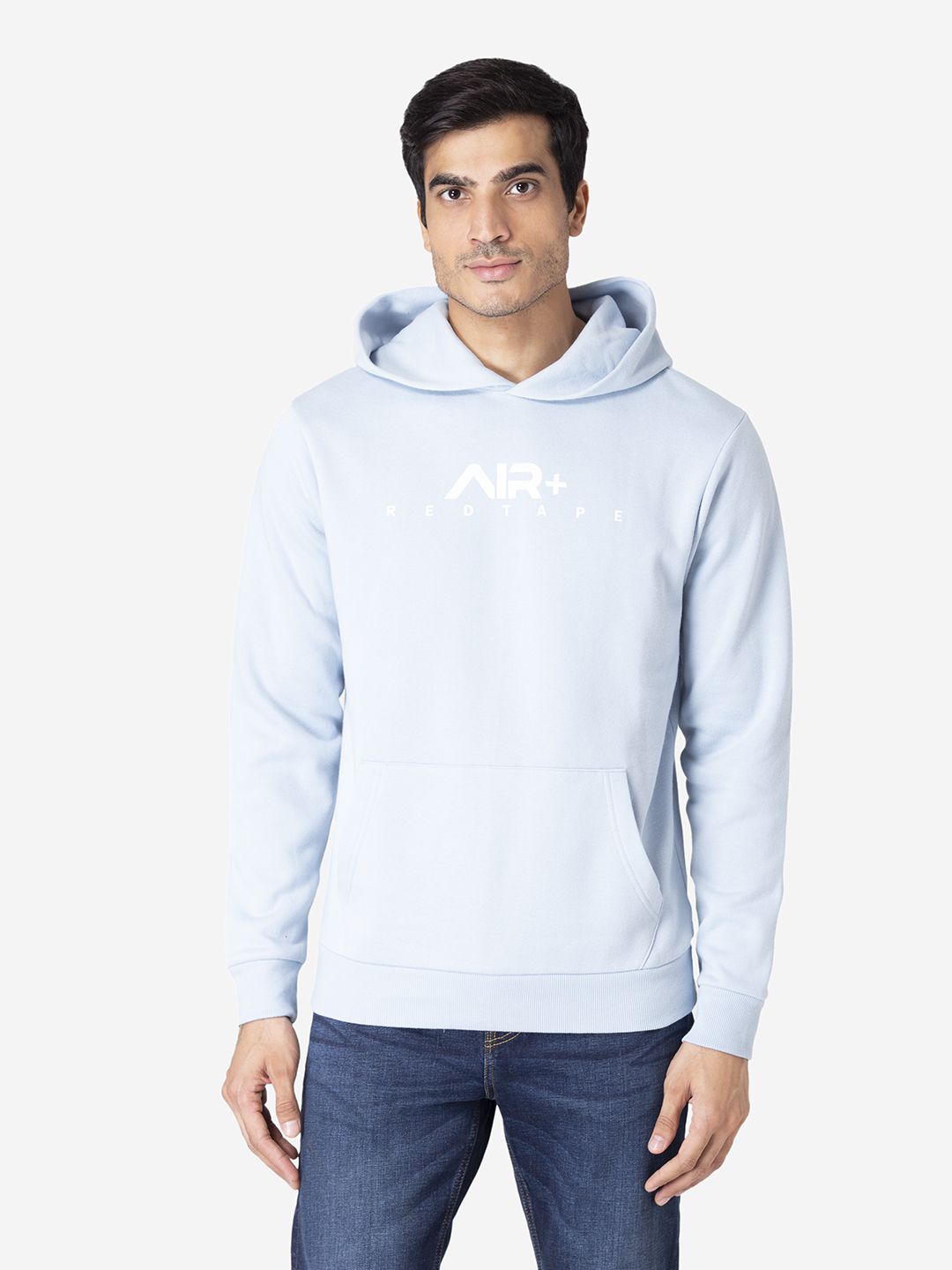     			Red Tape Cotton Blend Hooded Men's Sweatshirt - Light Blue ( Pack of 1 )