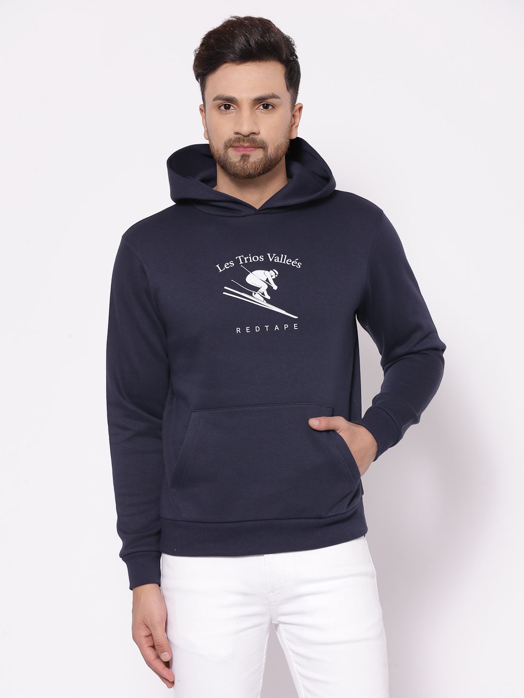     			Red Tape Cotton Blend Hooded Men's Sweatshirt - Navy ( Pack of 1 )