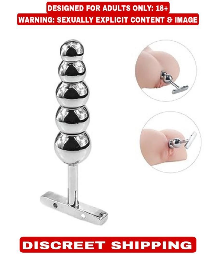     			T-Handle Tower Stainless Steel 5 Anal Beads Butt Plug Sex Toy For Men Women By SR ENTERPRISE