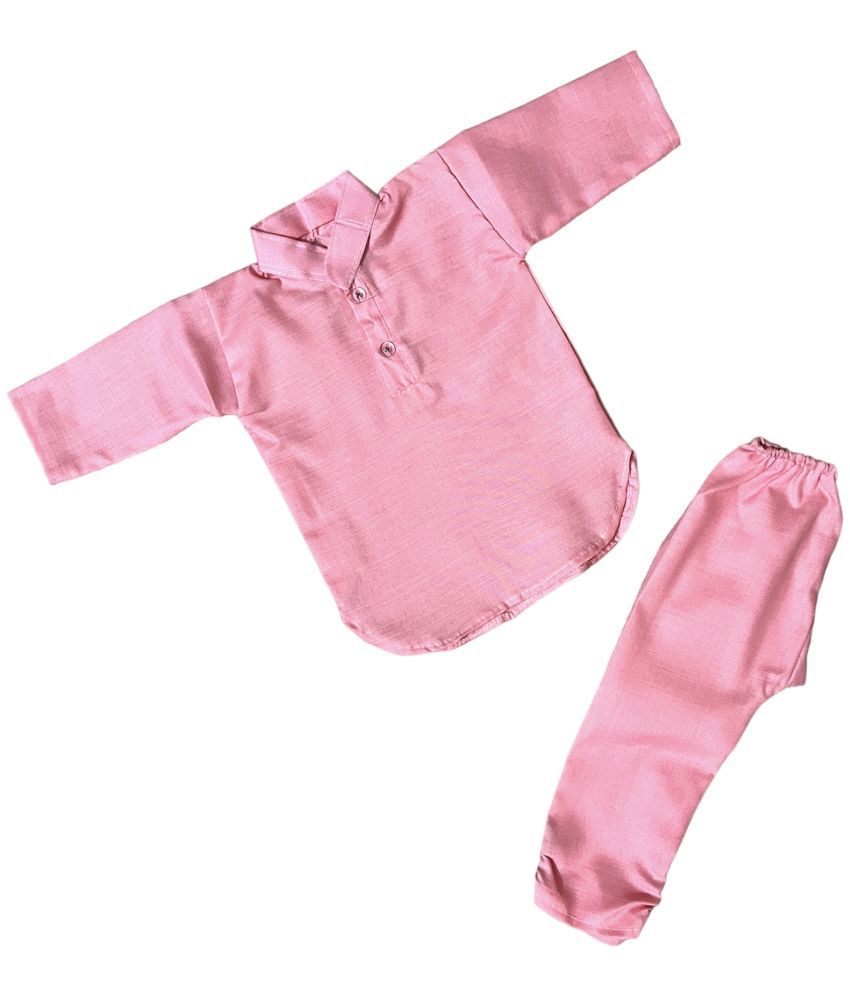     			The Creators Light Pink Cotton Blend Boys Kurta Sets ( Pack of 1 )