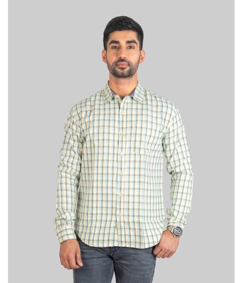     			X-COLOURS 100% Cotton Regular Fit Checks Full Sleeves Men's Casual Shirt - Yellow ( Pack of 1 )