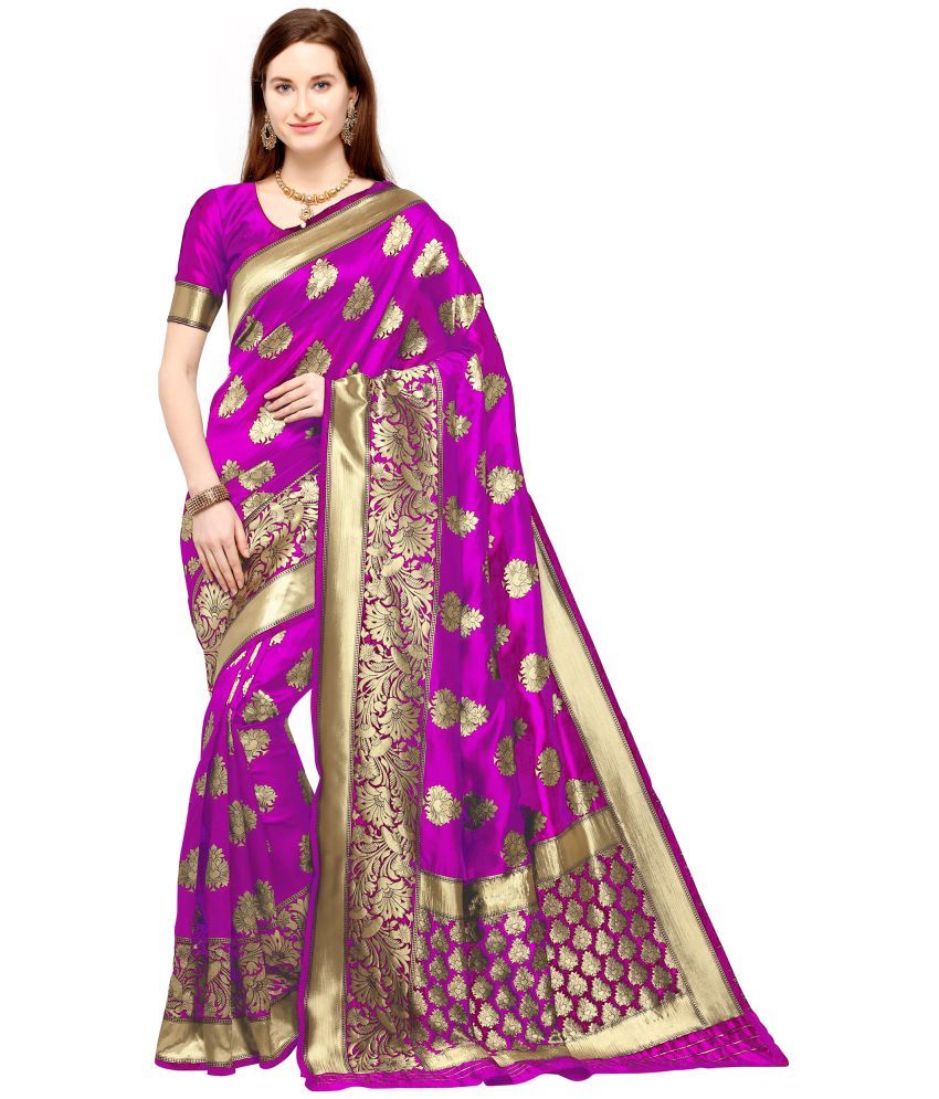     			kedar fab Banarasi Silk Woven Saree With Blouse Piece - Pink ( Pack of 1 )