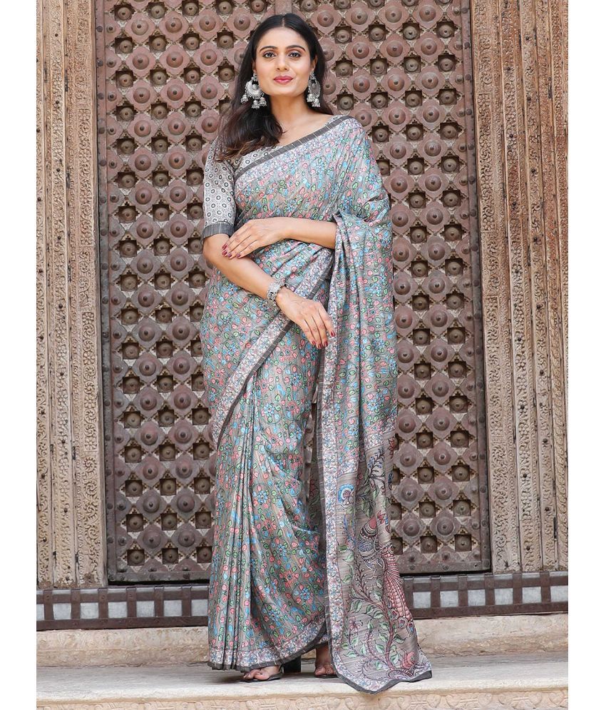     			Aany's Culture Polyester Printed Saree With Blouse Piece - Multicolor ( Pack of 1 )