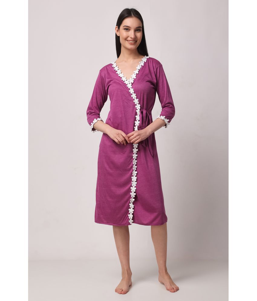     			Affair Purple Cotton Blend Women's Nightwear Nighty & Night Gowns ( Pack of 1 )
