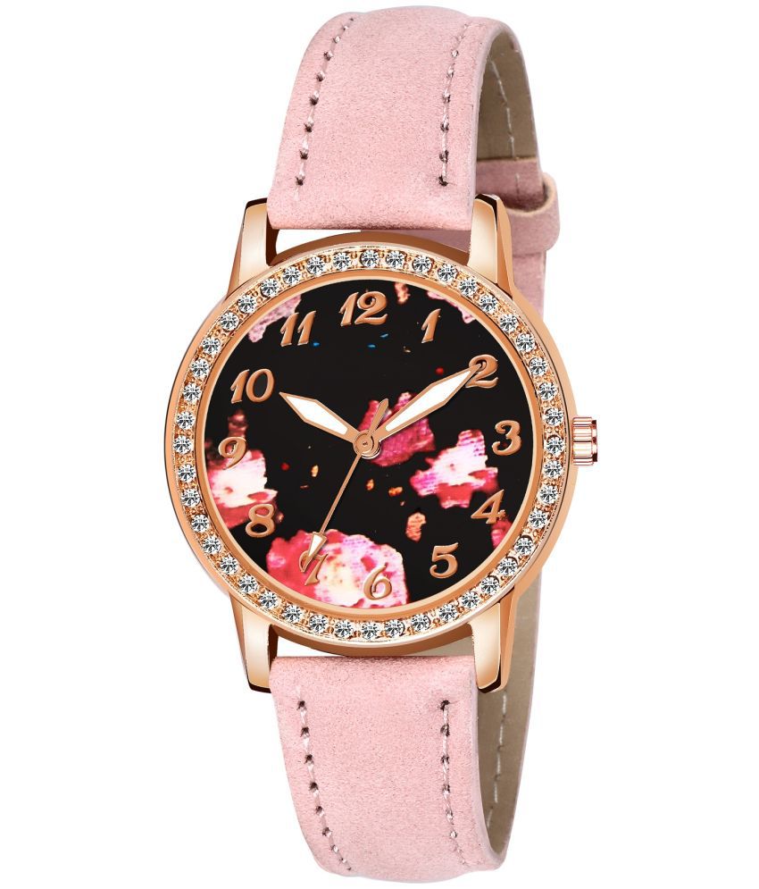     			DECLASSE Pink Leather Analog Womens Watch