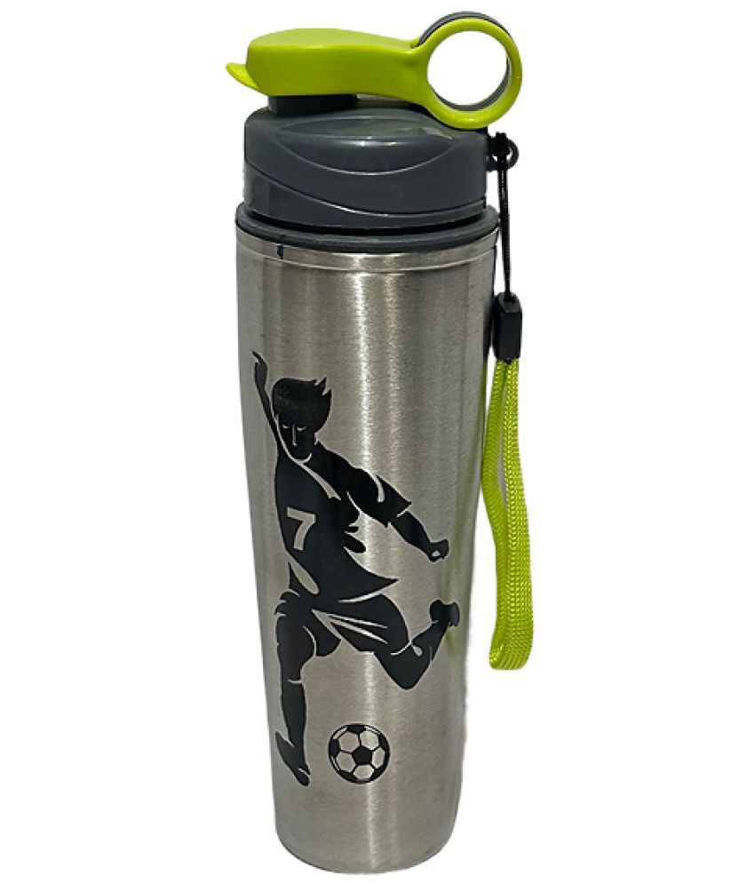     			Dynore Stainless Steel 600 ml of Sports Sipper Bottle Silver Stainless Steel Water Bottle 600 mL ( Set of 1 )