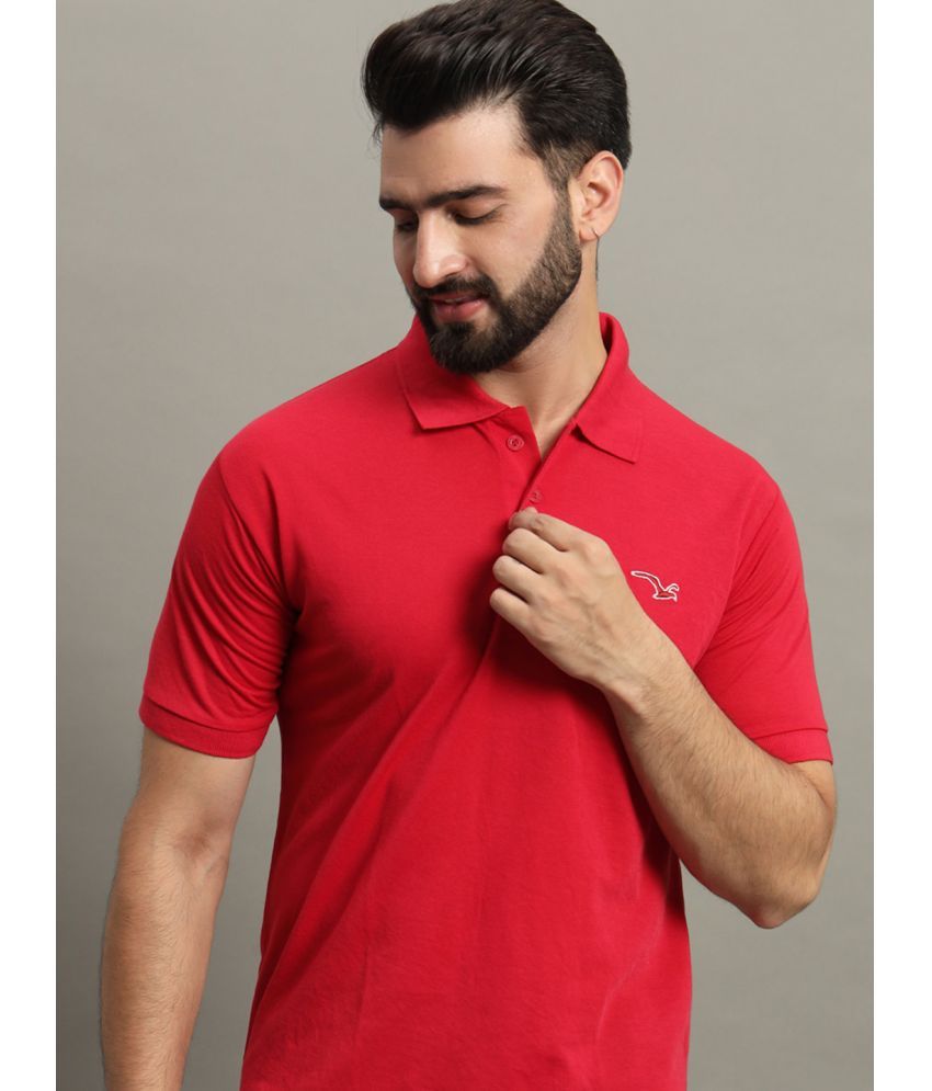     			GET GOLF Pack of 1 Cotton Blend Regular Fit Solid Half Sleeves Men's Polo T Shirt ( Red )