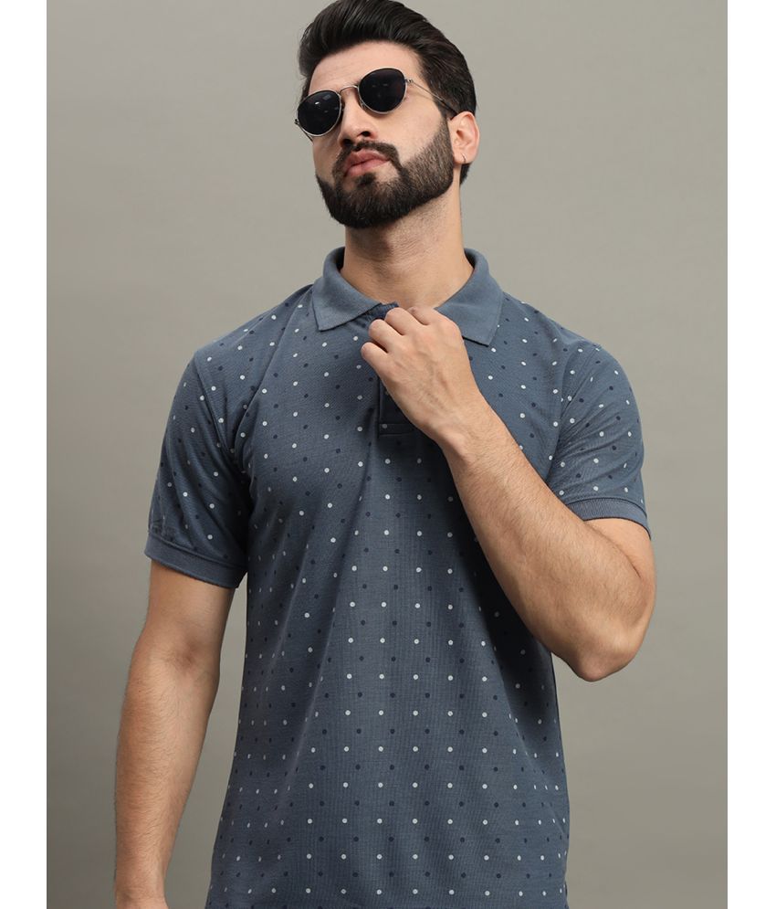     			GET GOLF Cotton Blend Regular Fit Printed Half Sleeves Men's Polo T Shirt - Blue ( Pack of 1 )
