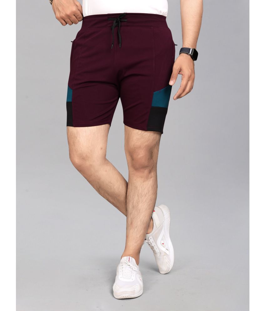     			Henzila Maroon Polyester Men's Shorts ( Pack of 1 )