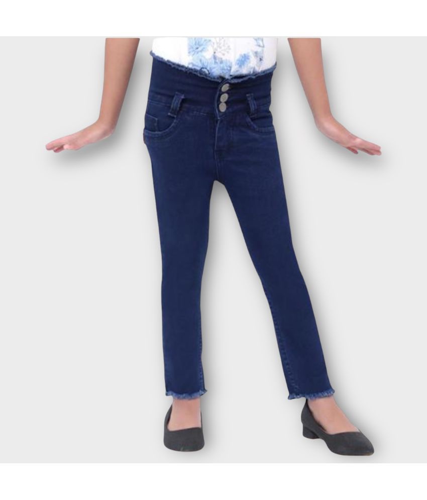     			ICONIC ME - Kids Girls Premium Navy Blue Denim Jeans