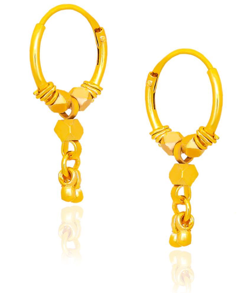     			LUV FASHION Golden Hoops Earrings ( Pack of 1 )