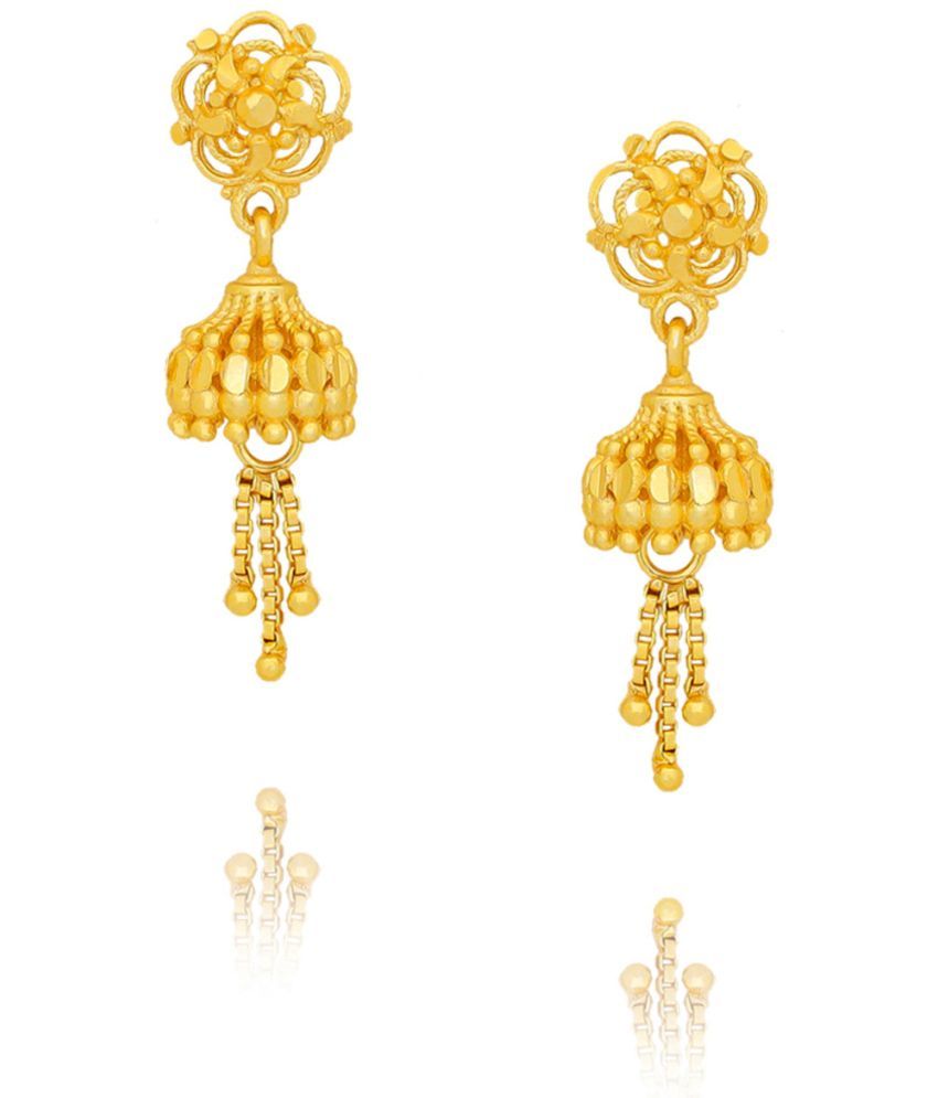     			LUV FASHION Golden Jhumki Earrings ( Pack of 1 )