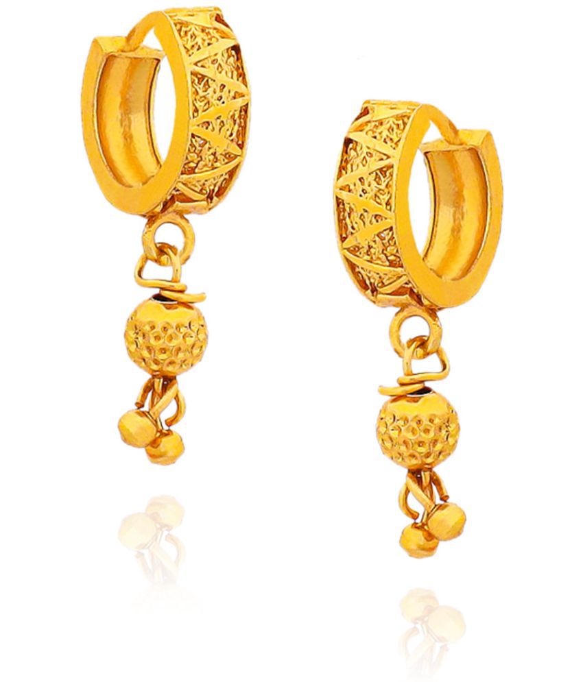     			LUV FASHION Golden Jhumki Earrings ( Pack of 1 )