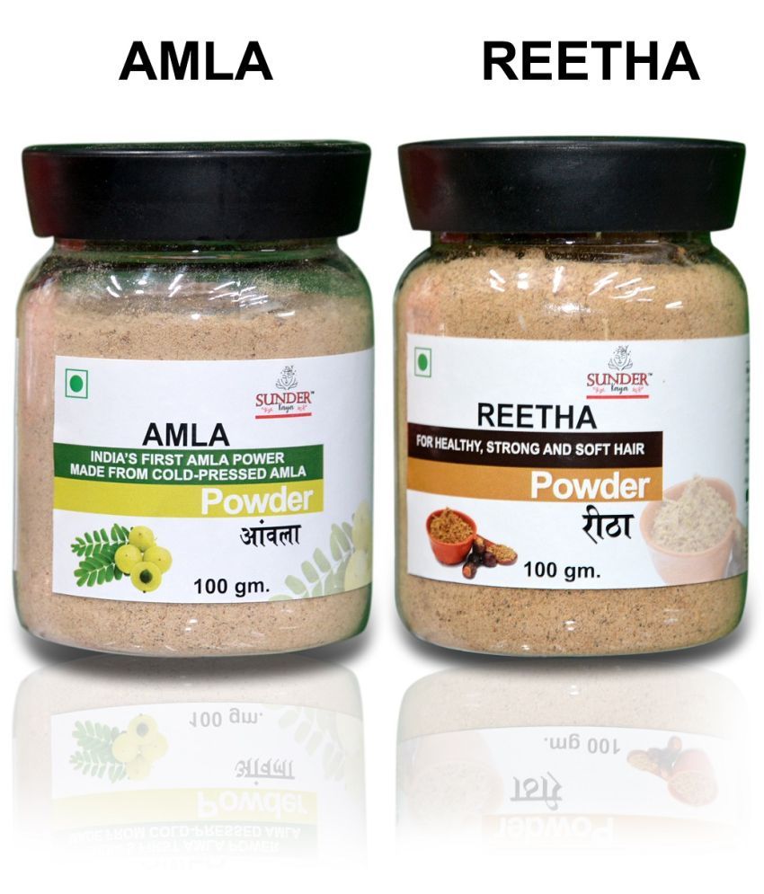     			Pure Natural 100g Amla & 100 Reetha Powder for Hair Care (Pack of 2)