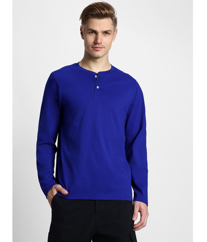     			Veirdo 100% Cotton Regular Fit Solid Full Sleeves Men's T-Shirt - Blue ( Pack of 1 )