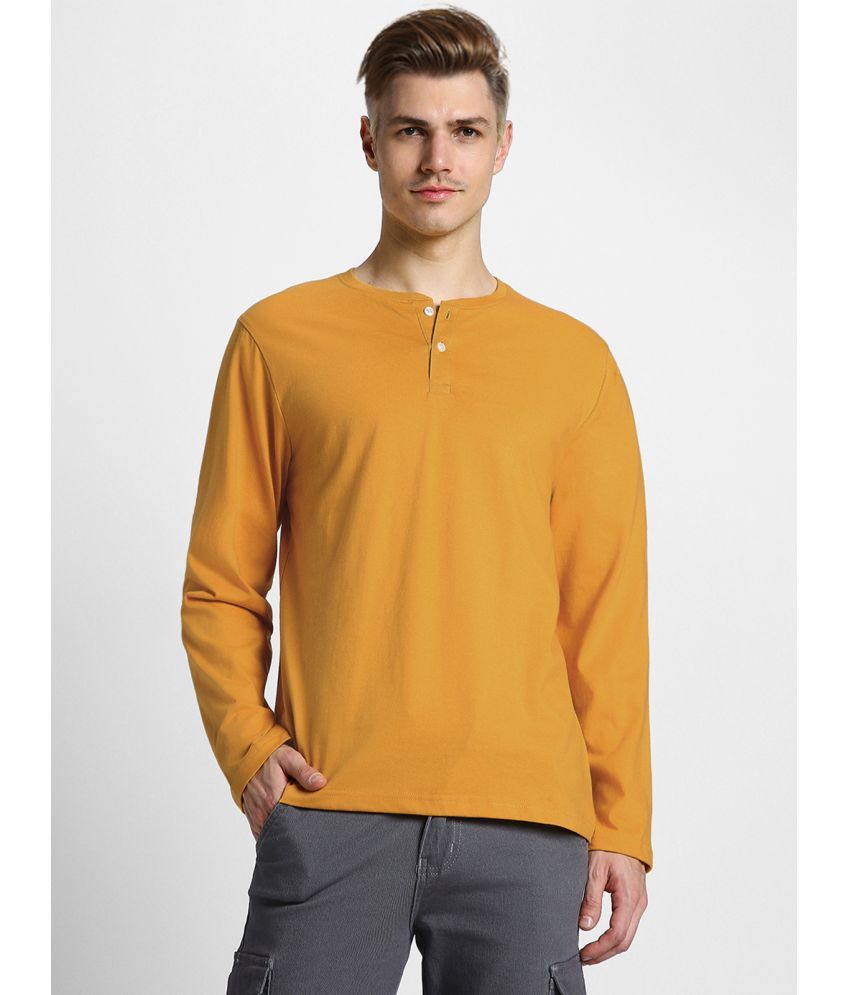     			Veirdo 100% Cotton Regular Fit Solid Full Sleeves Men's T-Shirt - Mustard ( Pack of 1 )