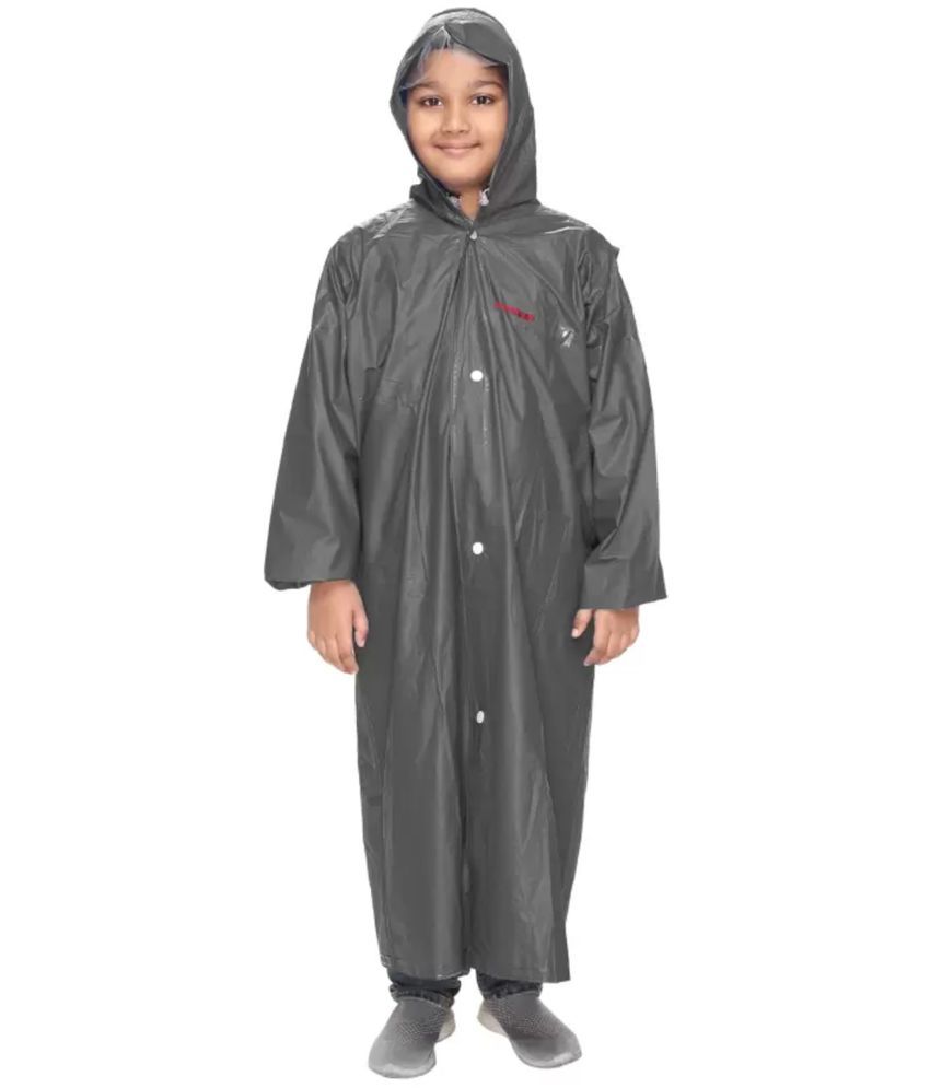     			Aristocrat Rainwear Boys Knee Length Waterproof Raincoat with Hood | Kids Washable Barsati Rainsuit with Two Front Pockets and School Bag Space