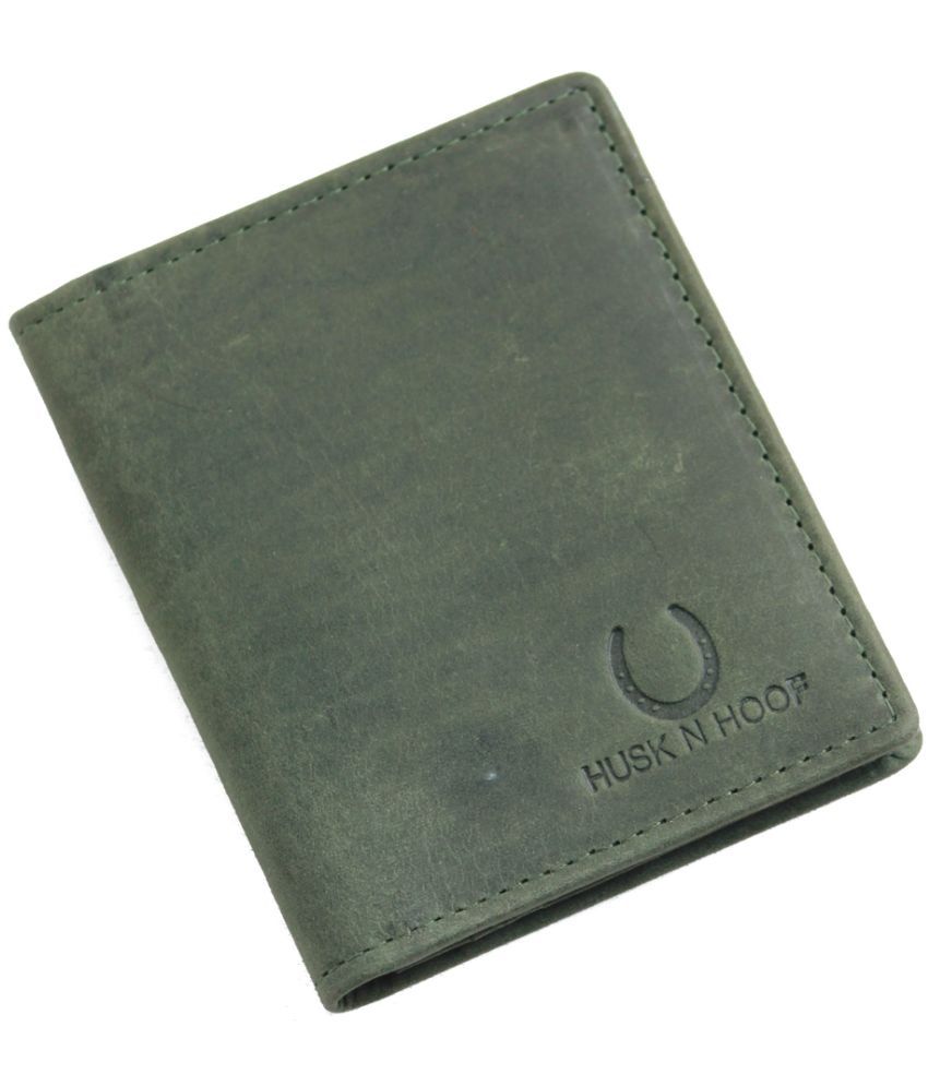     			HUSKNHOOF Green Leather Men's Regular Wallet ( Pack of 1 )
