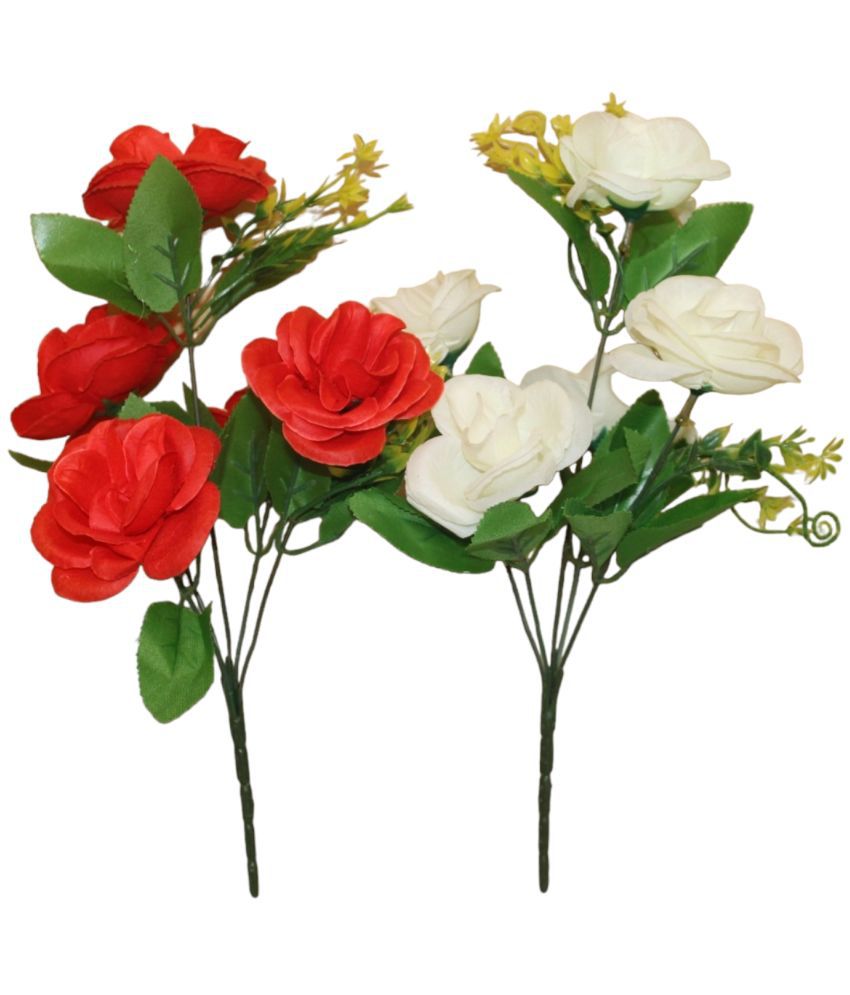     			Hidooa - Multicolor Rose Artificial Flowers Bunch ( Pack of 2 )