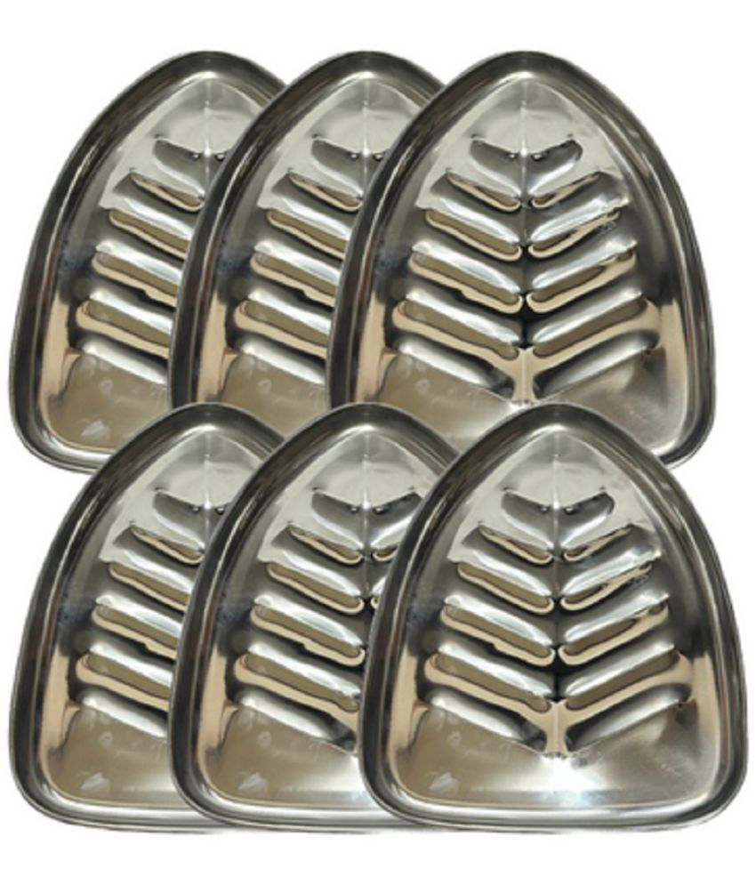     			Dynore 6 Pcs Stainless Steel Silver Tray
