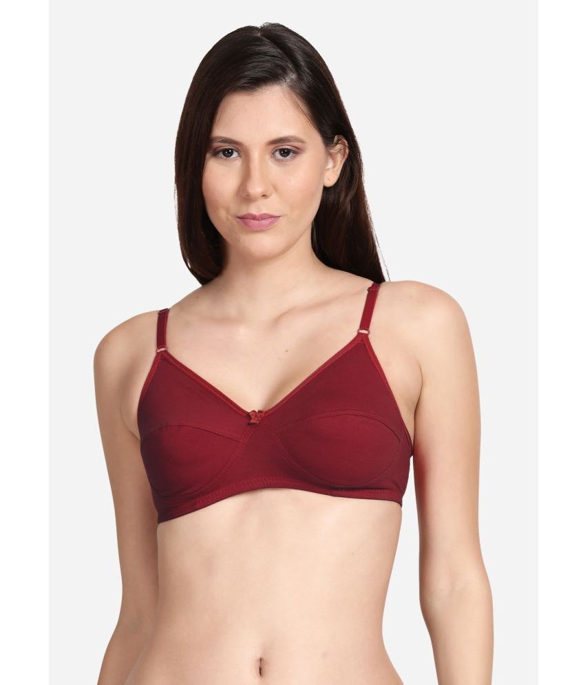     			Shyle Maroon Cotton Non Padded Women's Everyday Bra ( Pack of 1 )