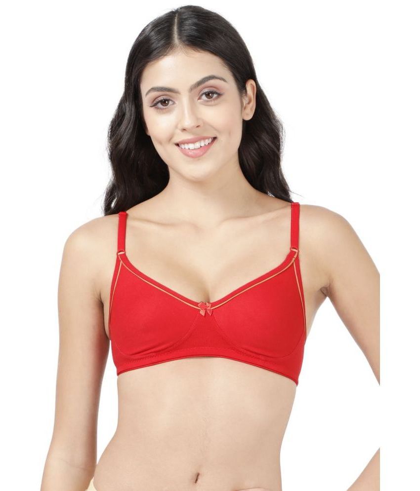     			Shyle Red Cotton Blend Non Padded Women's Everyday Bra ( Pack of 1 )