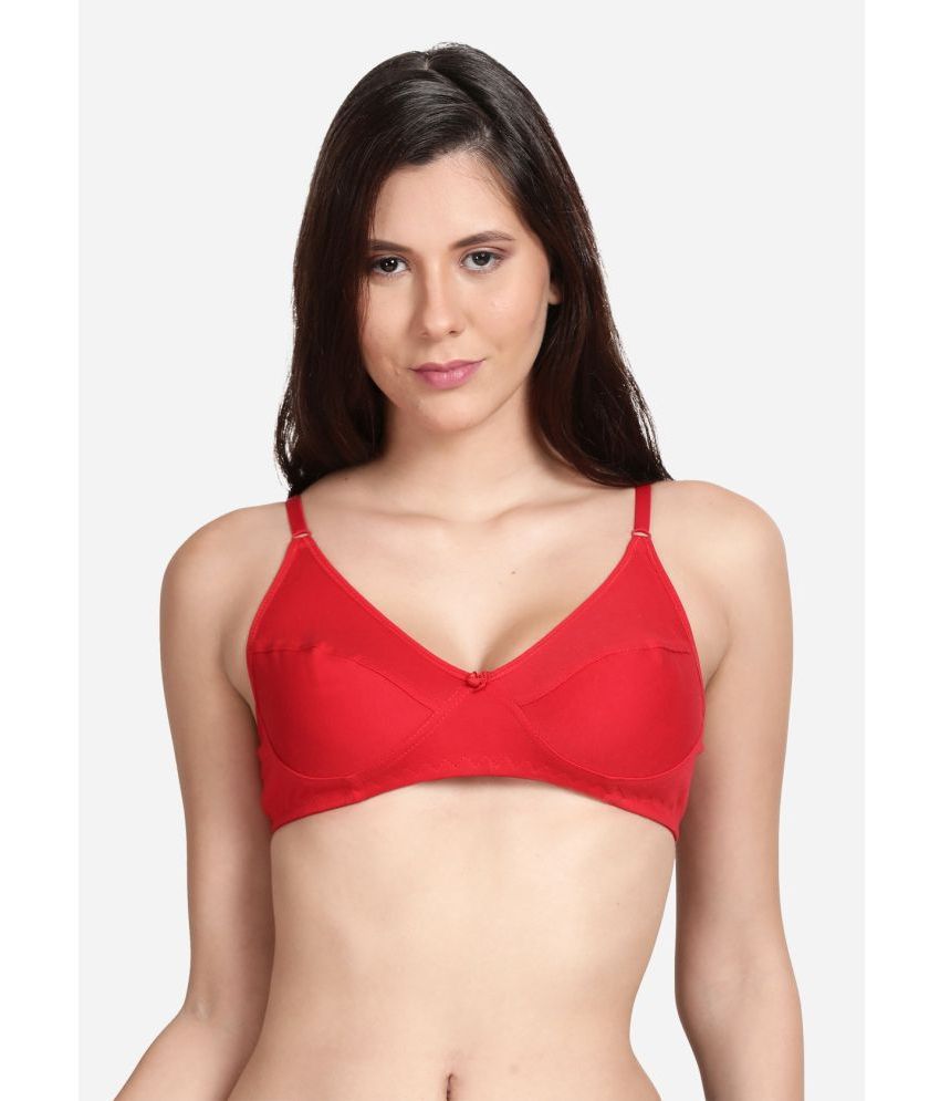     			Shyle Red Cotton Non Padded Women's Everyday Bra ( Pack of 1 )