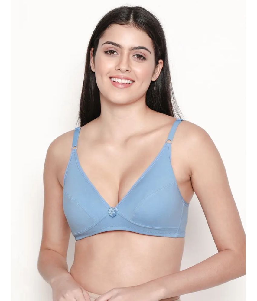     			Susie Blue Cotton Blend Non Padded Women's Plunge Bra ( Pack of 1 )