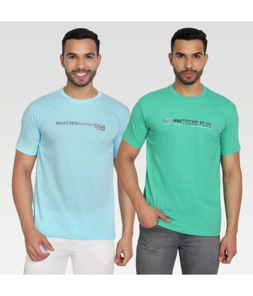     			Zeffit Pack of 2 Cotton Blend Regular Fit Men's T-Shirt ( Multicolor )