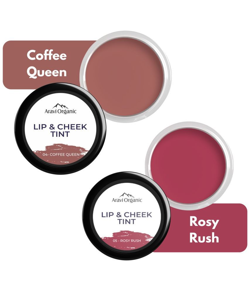     			Aravi Organic Coffee Queen & Rosy Rush Lip Tint Lip Care Combo: Natural Shades for Beautiful Lips ( Coffee Queen & Rosy Rush Lip & Cheek Tint - 8g )