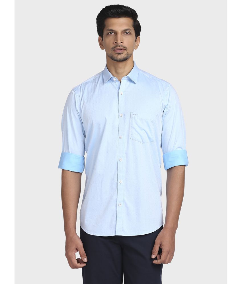     			Colorplus 100% Cotton Regular Fit Self Design Full Sleeves Men's Casual Shirt - Blue ( Pack of 1 )